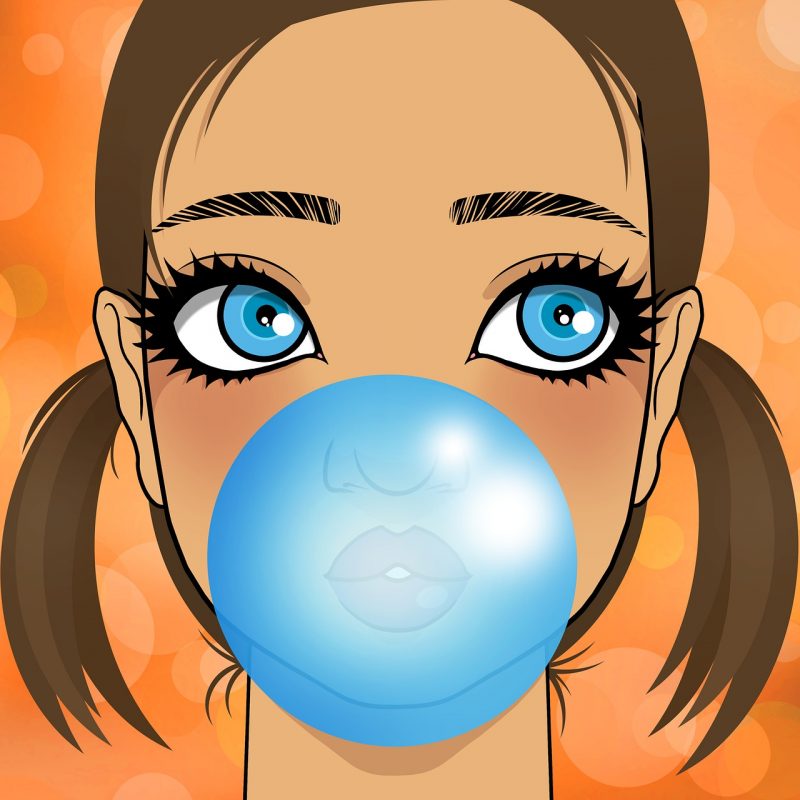 Blue bubble gum